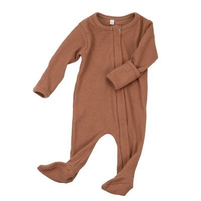 Factory Custom Organic Bamboo Onesie Sleep Wear Toddler Long Sleeve Zip Jumpsuit Boys Baby Rompers