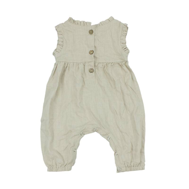 Wholesale Baby Rompers Linen Cotton New Born Clothing Sleeveless Ribbed Baby Costumes Romper