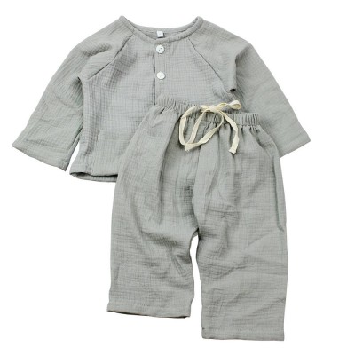 Double Muslin Cotton 2pcs Trousers & Pants Outfit 7 Years Children And Babies Clothing Sets In Bulk